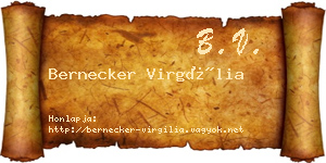 Bernecker Virgília névjegykártya